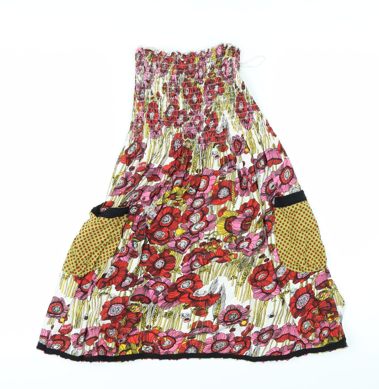 Preworn Girls White Floral  Fit & Flare  Size L
