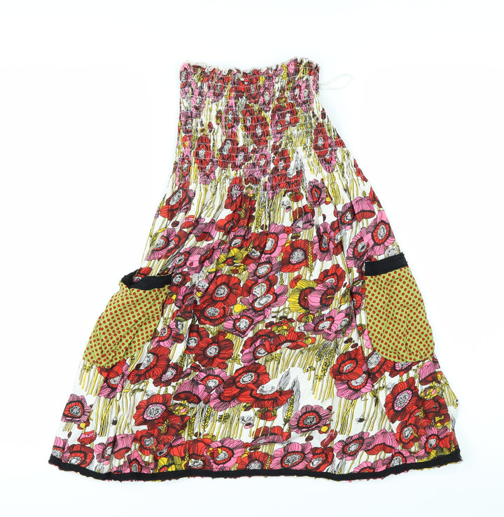 Preworn Girls White Floral  Fit & Flare  Size L