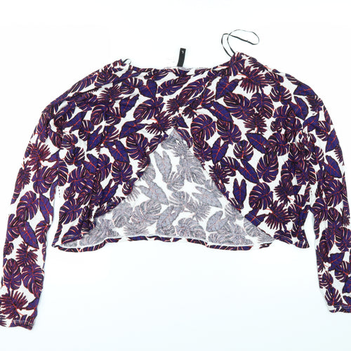 H&M Womens White Floral  Basic T-Shirt Size L