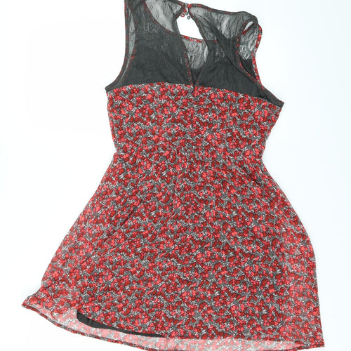 Only Womens Red Floral  Fit & Flare  Size 6