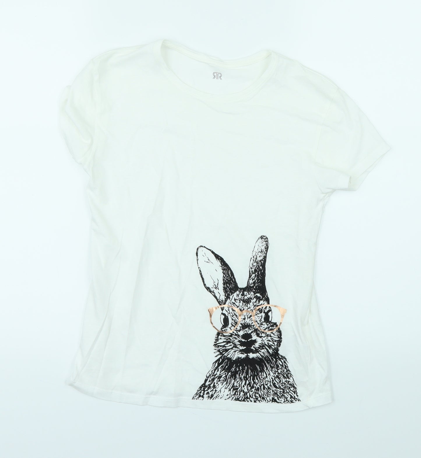 Preworn Girls White   Basic T-Shirt Size 12 Years