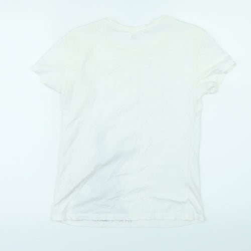 Preworn Girls White   Basic T-Shirt Size 12 Years