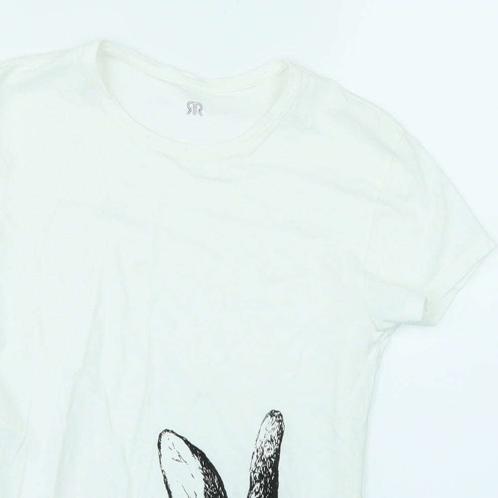 Preworn Girls White   Basic T-Shirt Size 12 Years