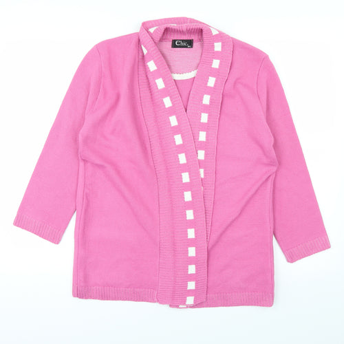 CHIC Womens Pink   Cardigan Jumper Size M