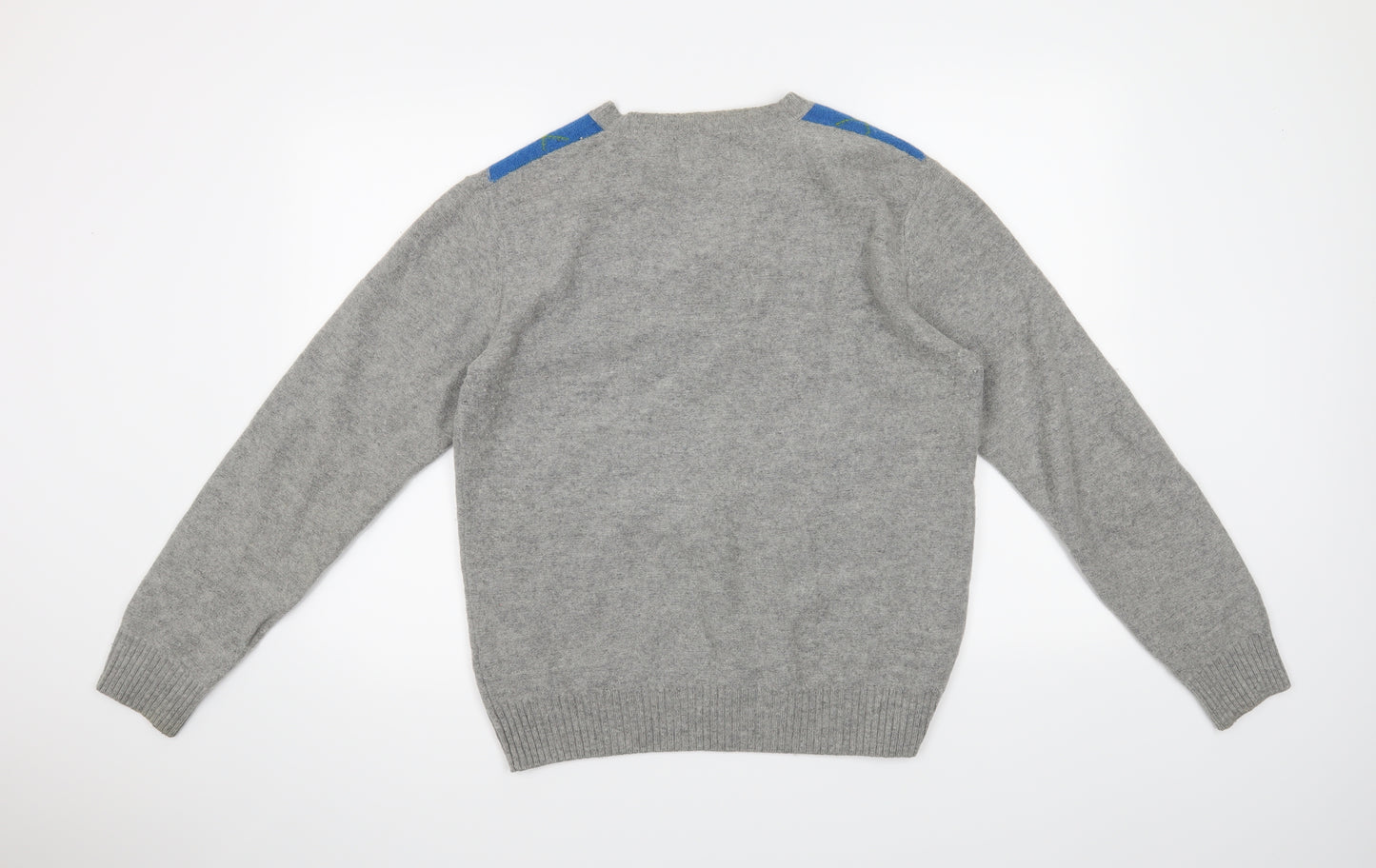 Jack Jones Mens Grey Argyle/Diamond  Pullover Jumper Size M