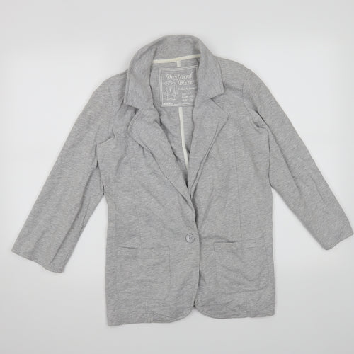 Denim & Co. Womens Grey   Jacket Blazer Size 8