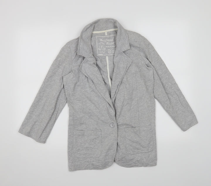 Denim & Co. Womens Grey   Jacket Blazer Size 8