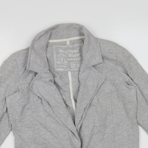 Denim & Co. Womens Grey   Jacket Blazer Size 8