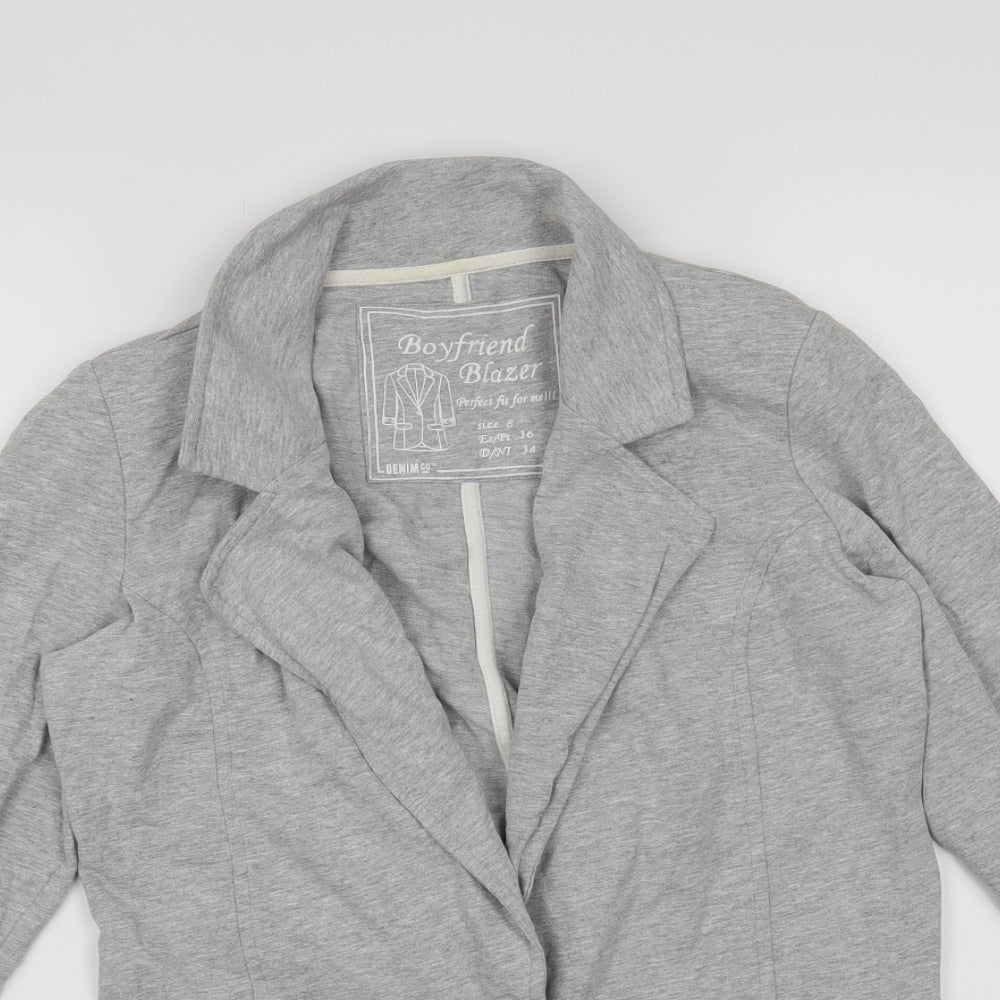 Denim & Co. Womens Grey   Jacket Blazer Size 8