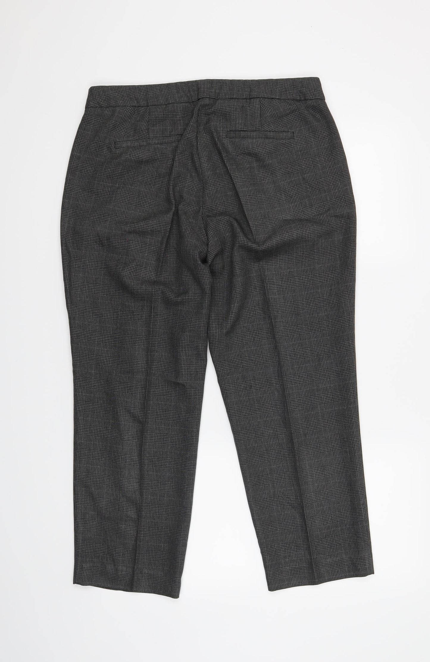 M&S Womens Grey   Cropped Trousers Size 14 L25 in