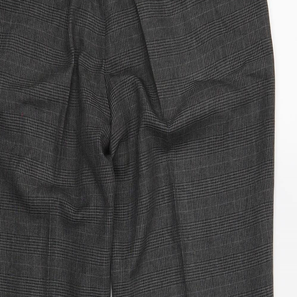 M&S Womens Grey   Cropped Trousers Size 14 L25 in