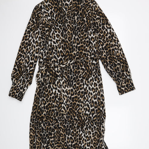 F&F Womens Beige Animal Print  A-Line  Size 8