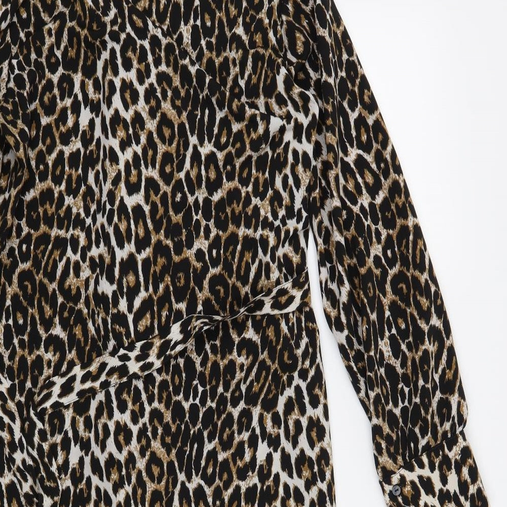 F&F Womens Beige Animal Print  A-Line  Size 8