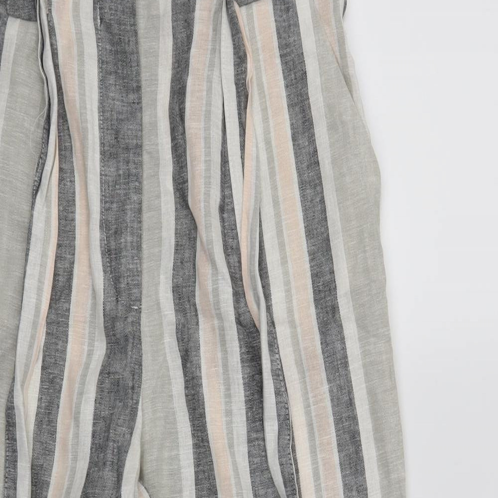 TU Womens Grey Striped  Trousers  Size 10 L26 in