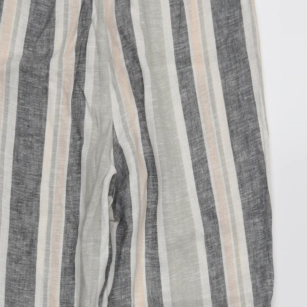 TU Womens Grey Striped  Trousers  Size 10 L26 in