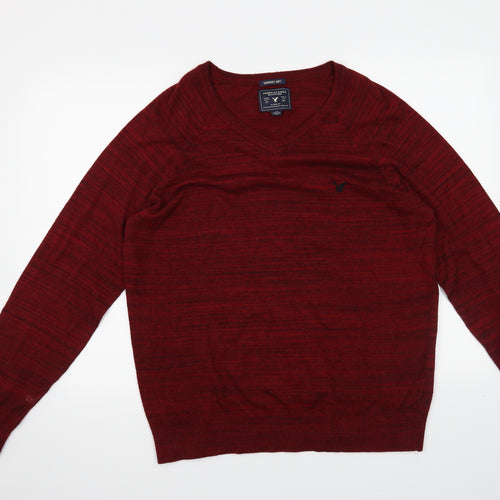American Eagle Mens Red   Pullover Jumper Size L