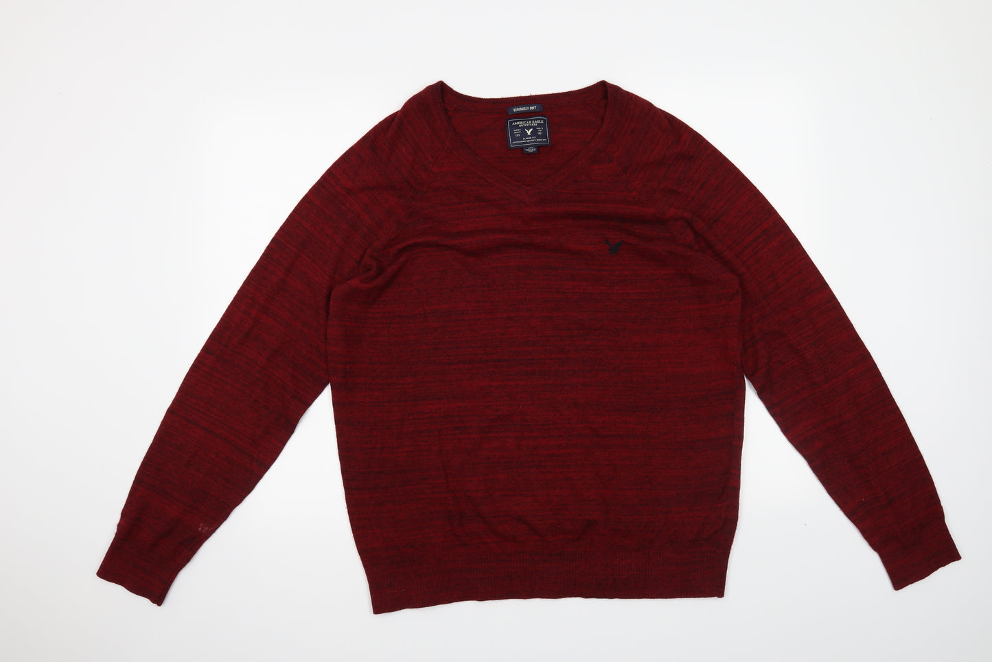 American Eagle Mens Red   Pullover Jumper Size L