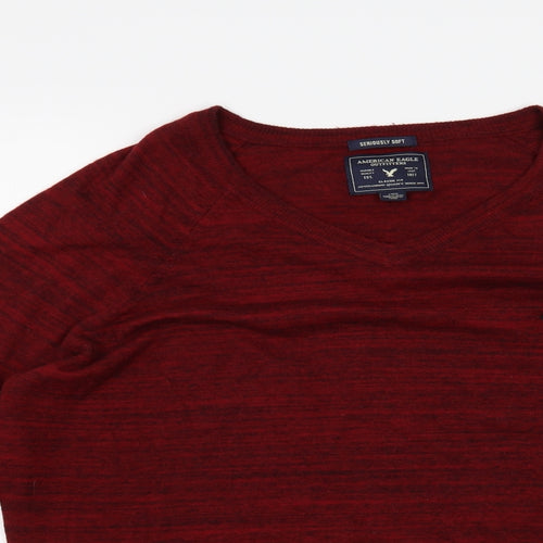 American Eagle Mens Red   Pullover Jumper Size L