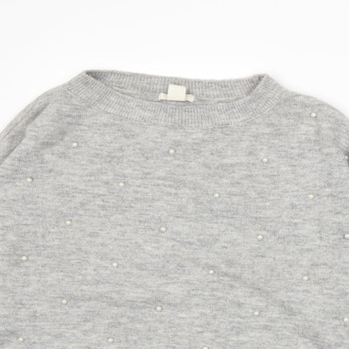 H&M Womens Grey  Knit Pullover Jumper Size M