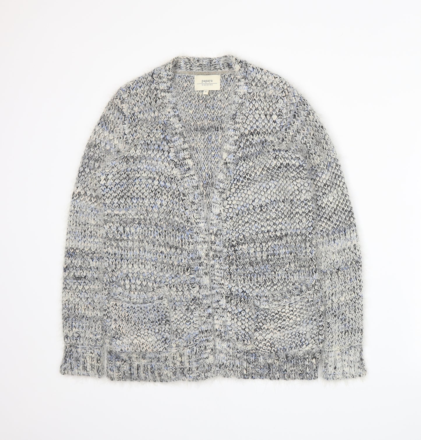 Papaya Womens Grey  Knit Cardigan Jumper Size S