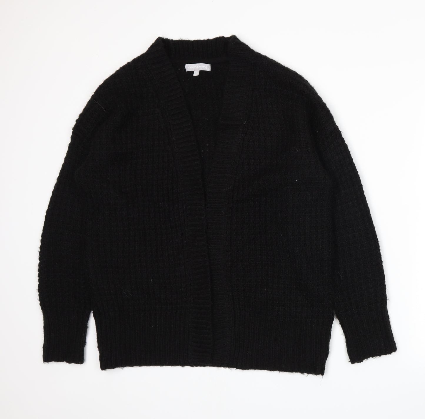 Red Herring Womens Black  Knit Cardigan Jumper Size 12