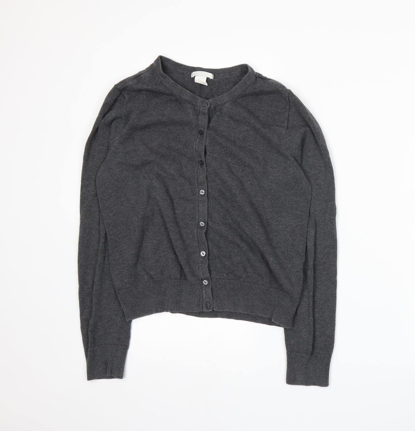 H&M Womens Grey  Knit Cardigan Jumper Size M