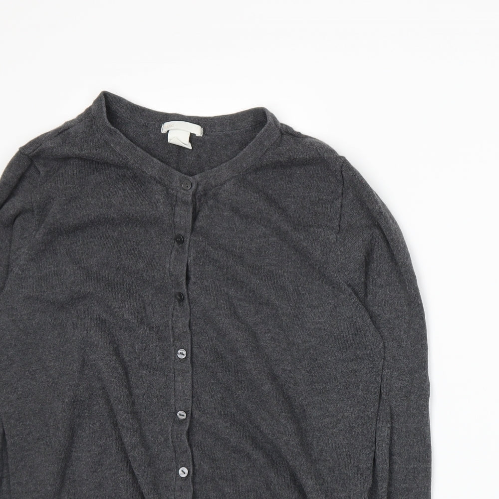 H&M Womens Grey  Knit Cardigan Jumper Size M