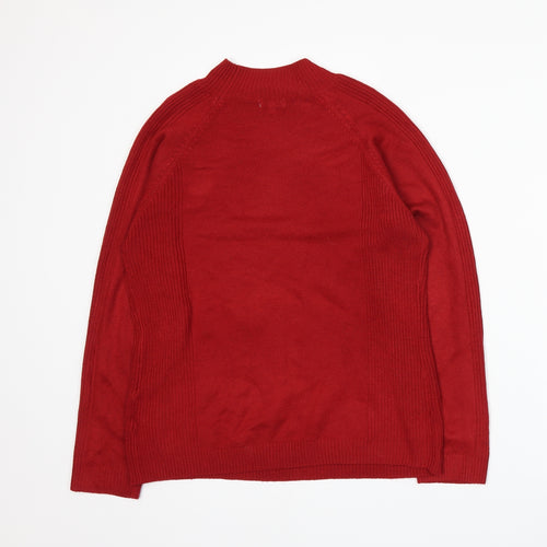 //text Womens Red  Knit Pullover Jumper Size L