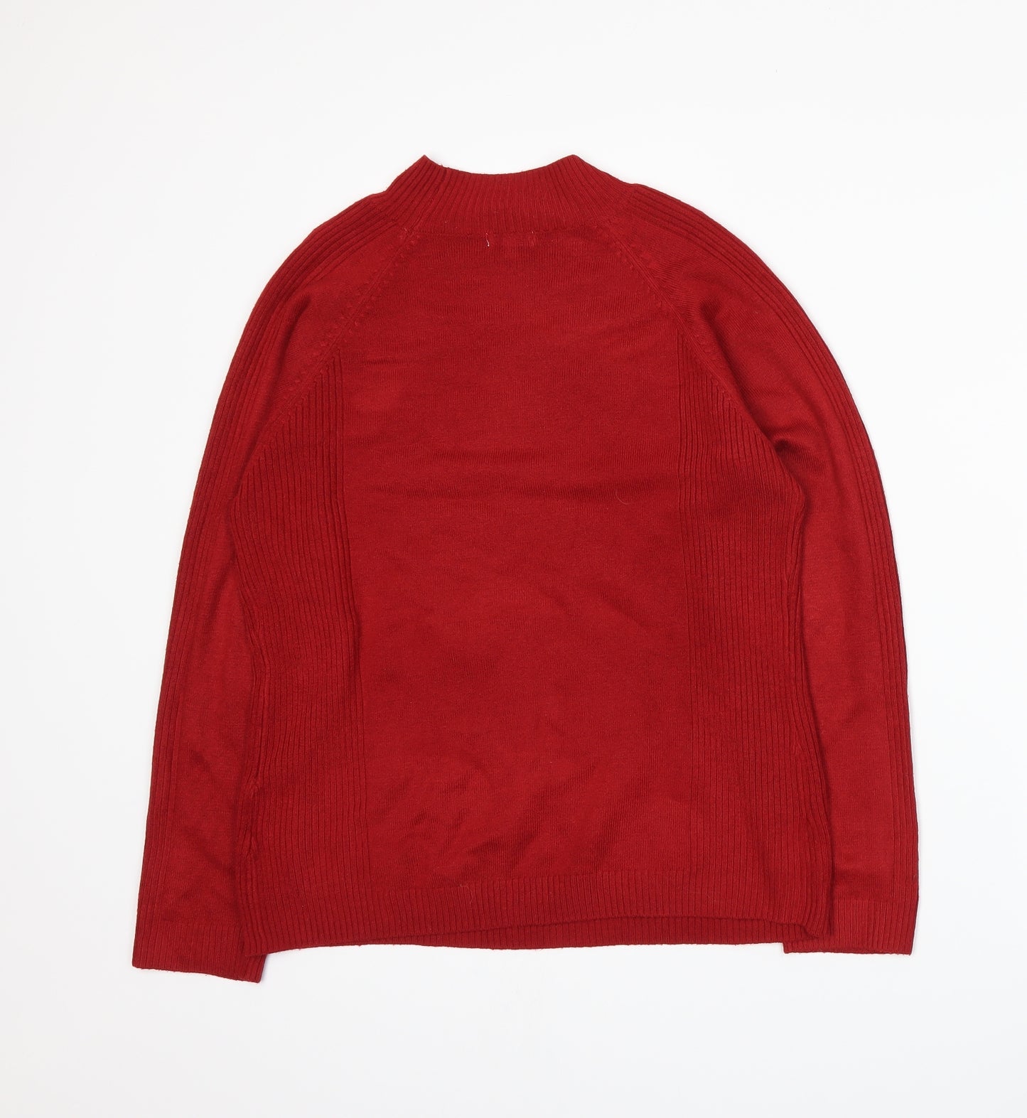 //text Womens Red  Knit Pullover Jumper Size L