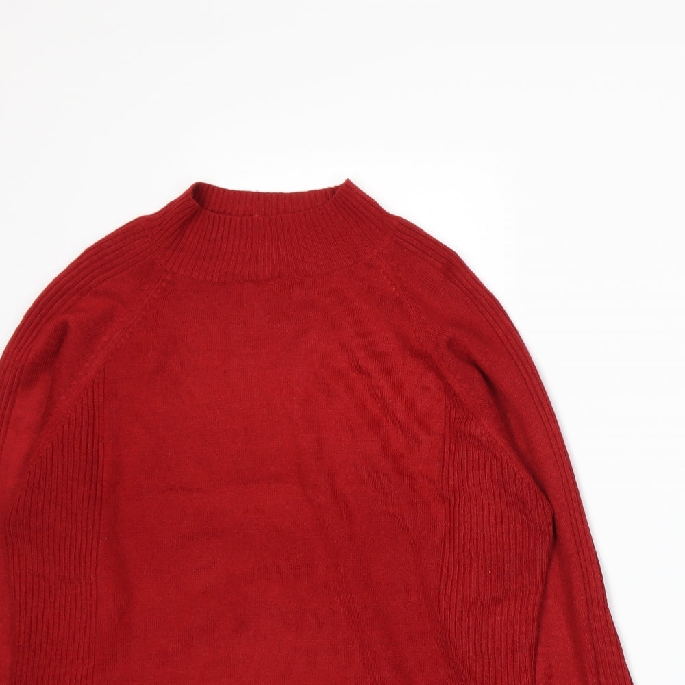 //text Womens Red  Knit Pullover Jumper Size L