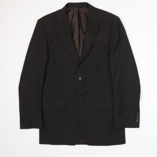 Marks and Spencer Mens Brown Striped  Jacket Suit Jacket Size S