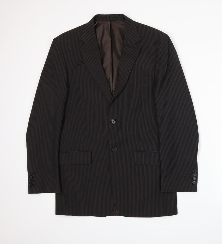 Marks and Spencer Mens Brown Striped  Jacket Suit Jacket Size S