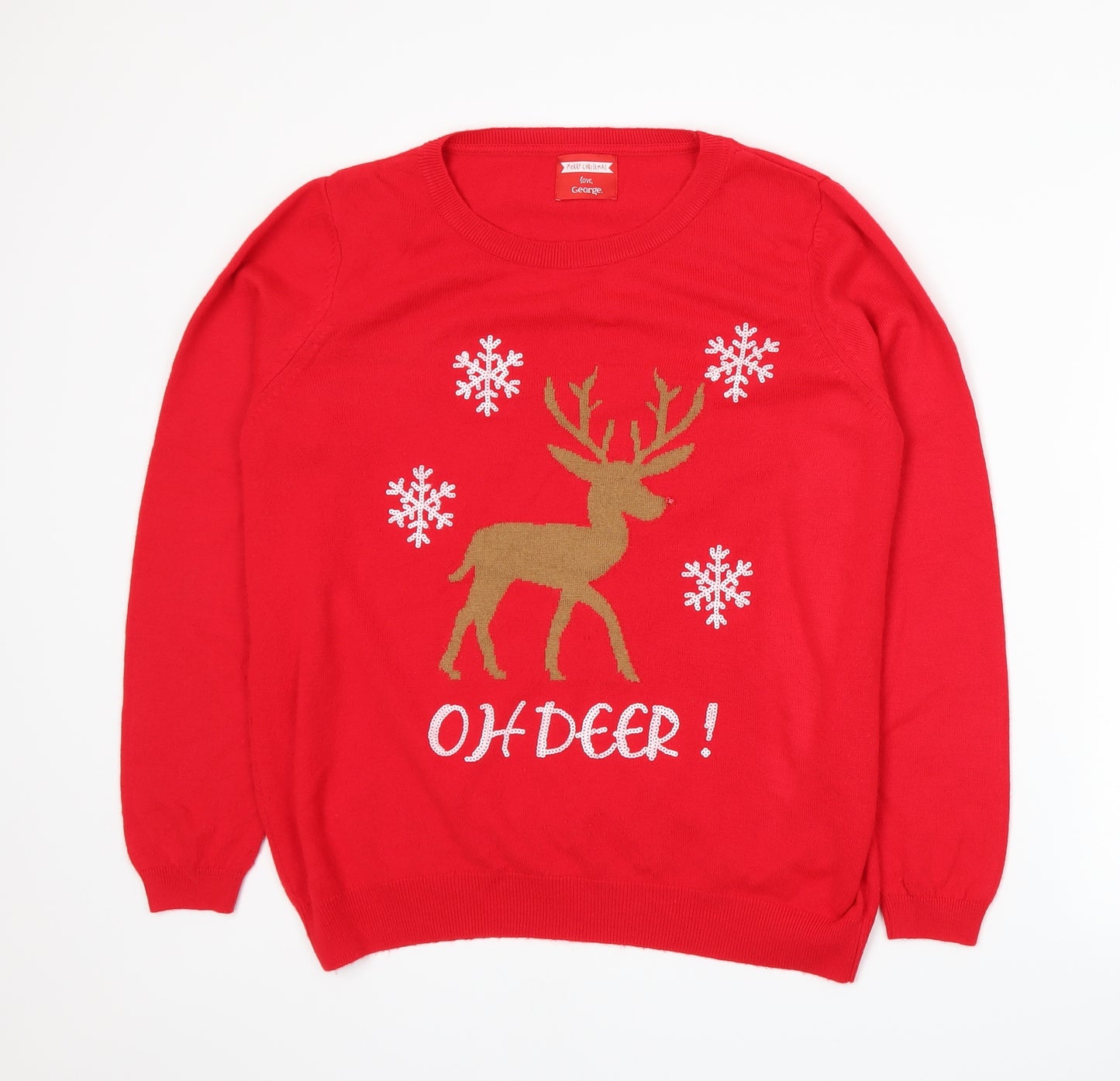 George Womens Red   Pullover Jumper Size 12