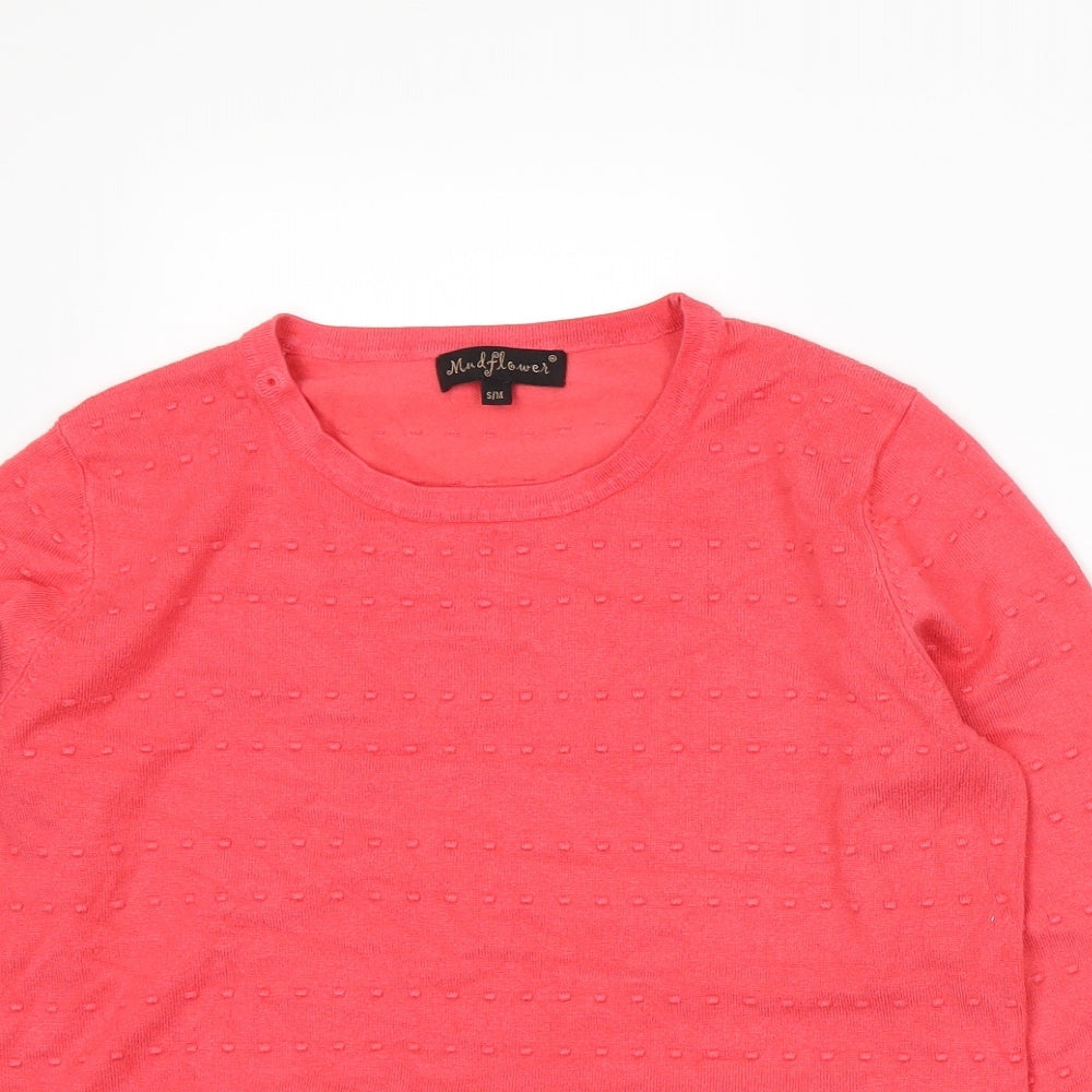 Mudflower Womens Pink  Knit Pullover Jumper Size S