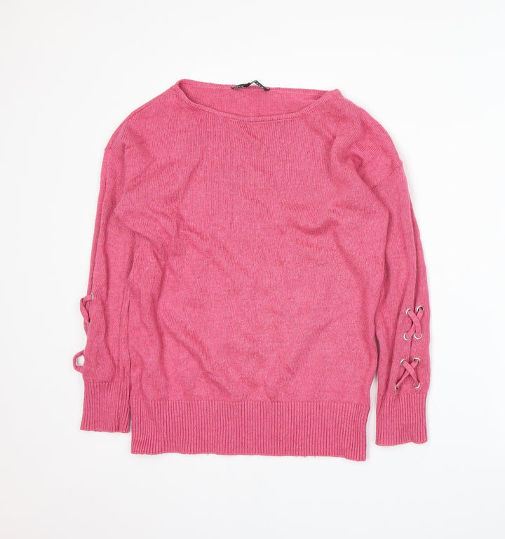 BHS Womens Pink Knit Pullover Jumper Size 10