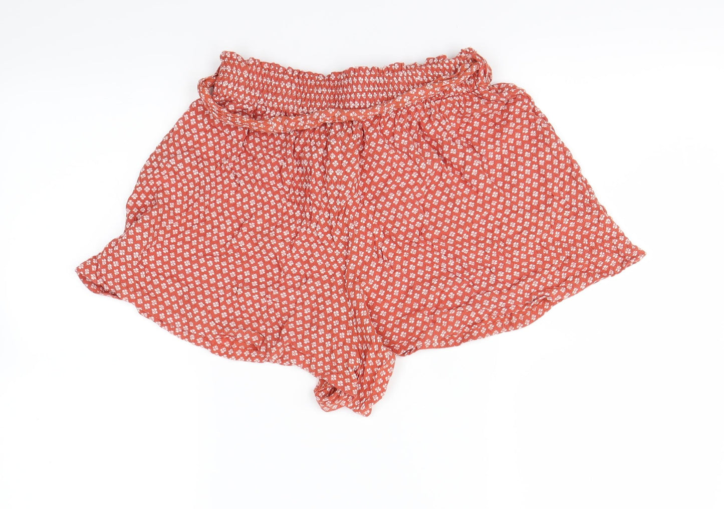 Primark Womens Brown Floral  Paperbag Shorts Size 8