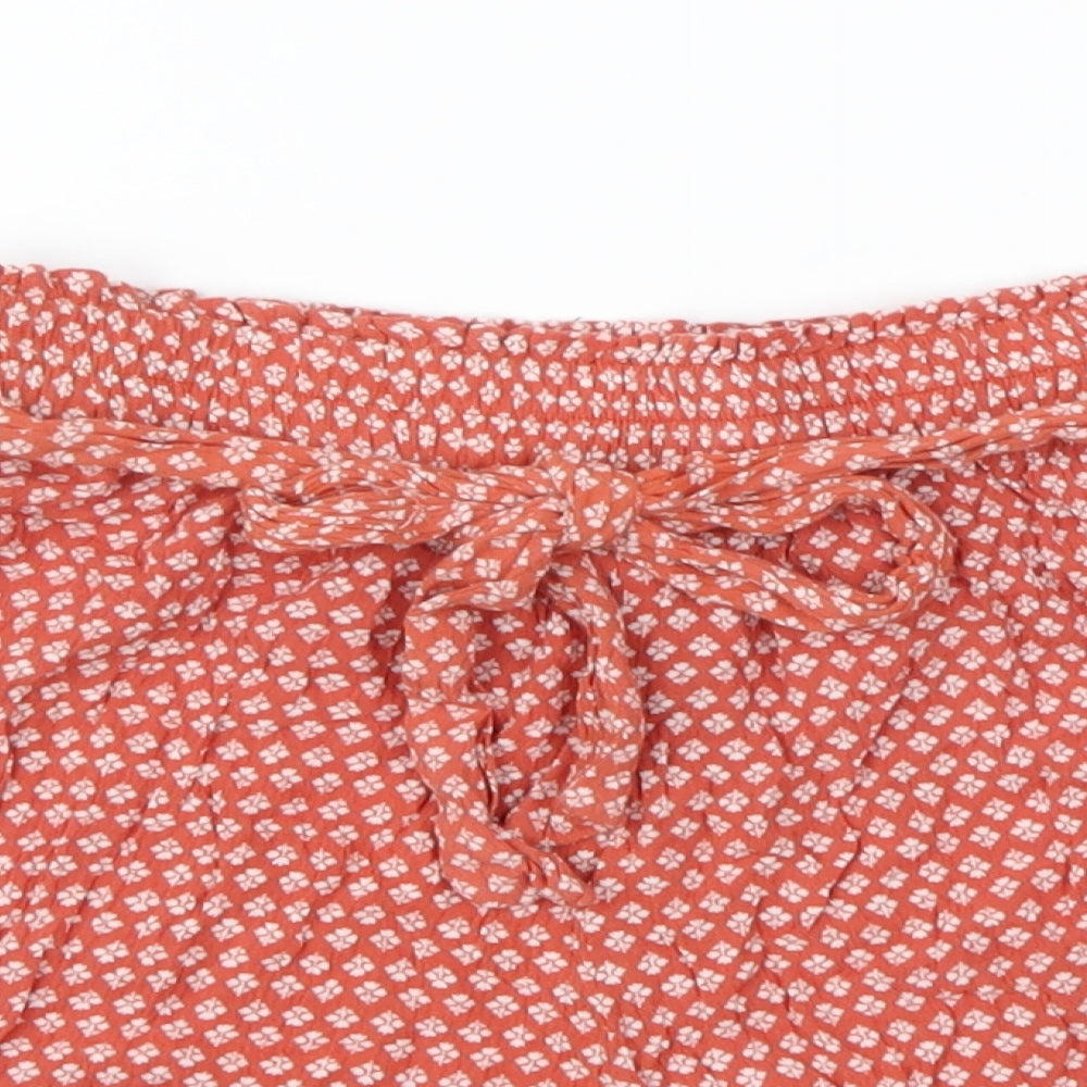 Primark Womens Brown Floral  Paperbag Shorts Size 8