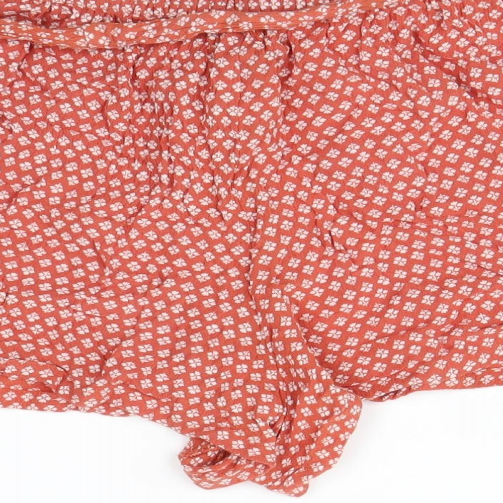 Primark Womens Brown Floral  Paperbag Shorts Size 8