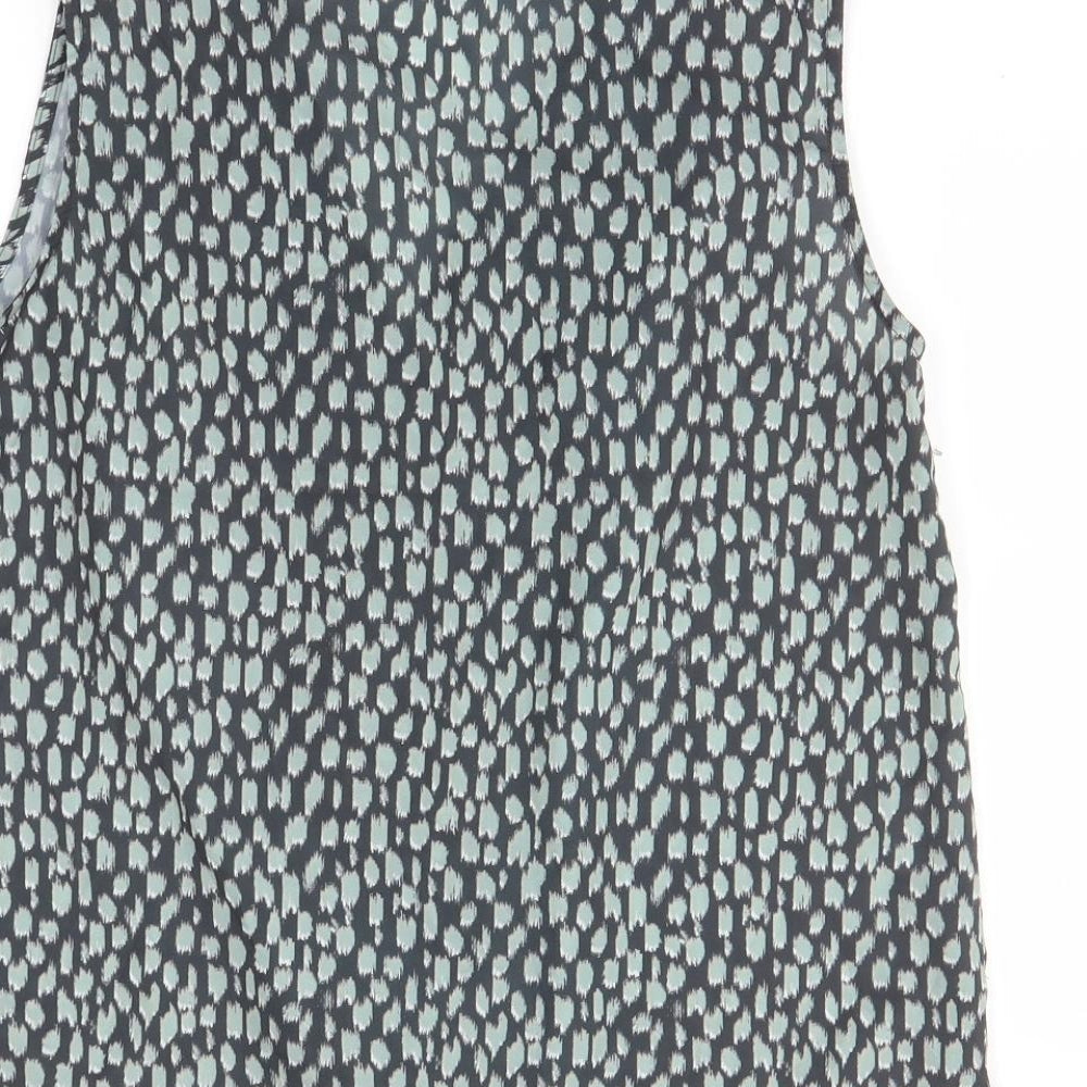 French Connection Womens Black Animal Print  Basic Blouse Size 10