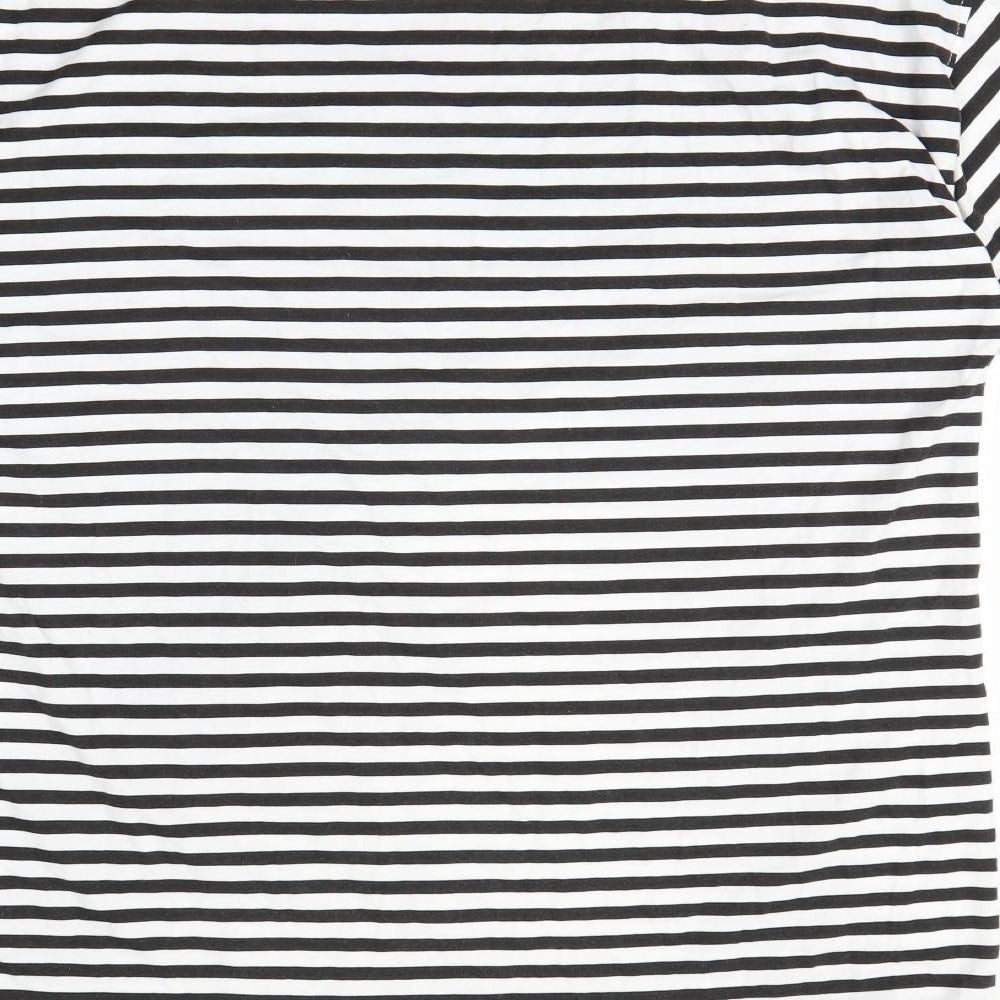 Missguided Womens Black Striped  Basic T-Shirt Size 10