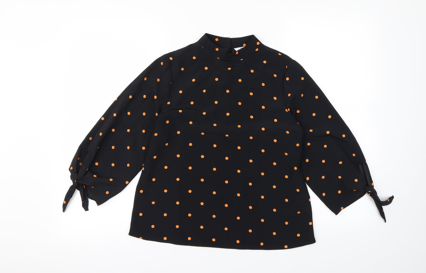 Preworn Womens Black Polka Dot  Basic Blouse Size 6
