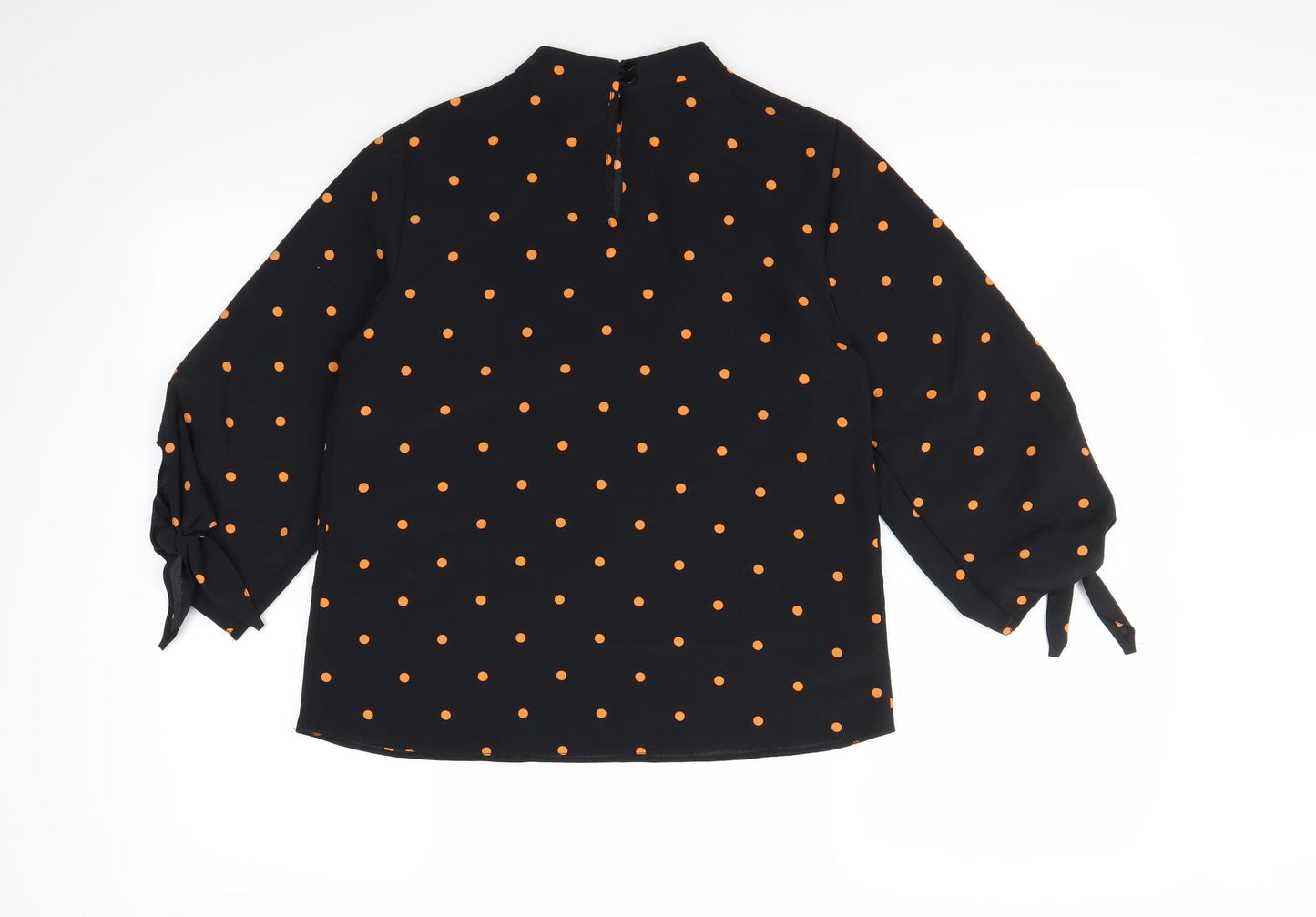 Preworn Womens Black Polka Dot  Basic Blouse Size 6