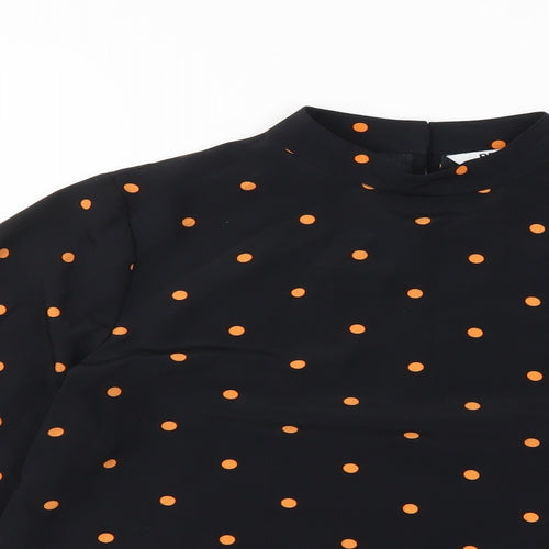 Preworn Womens Black Polka Dot  Basic Blouse Size 6