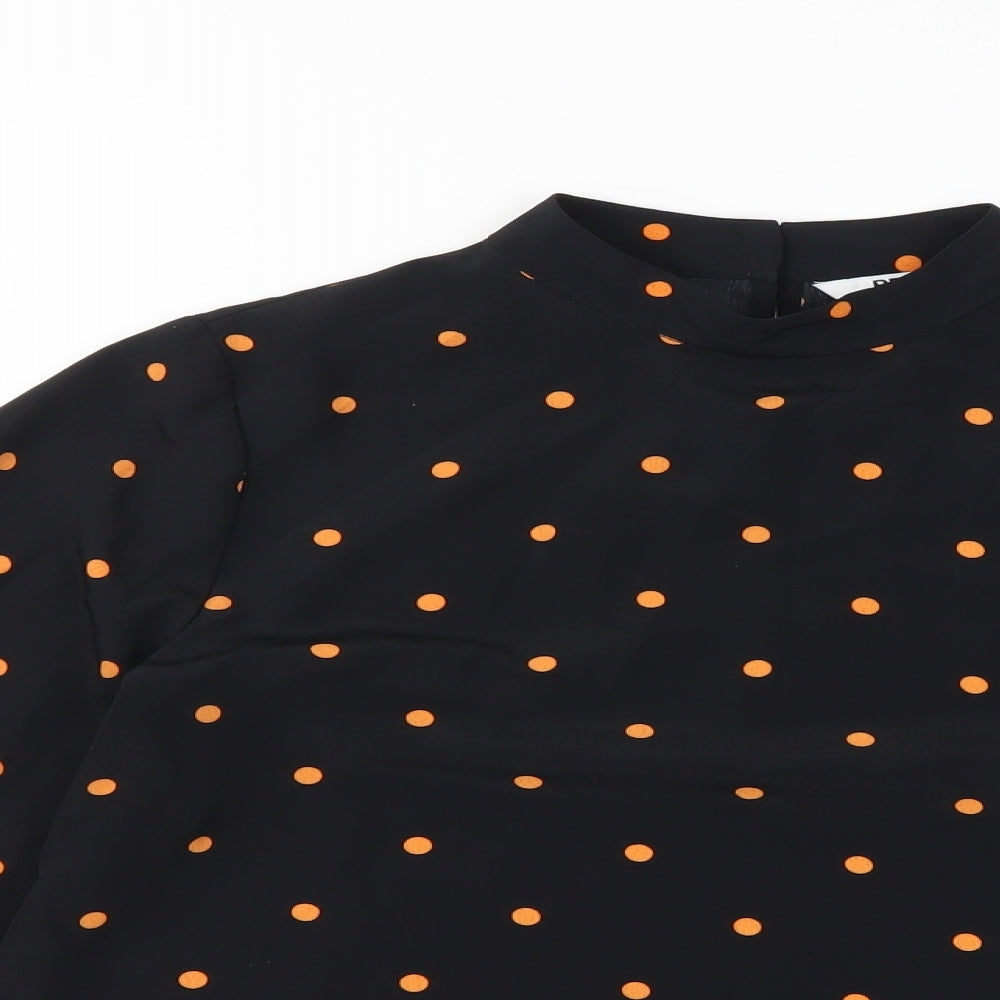 Preworn Womens Black Polka Dot  Basic Blouse Size 6