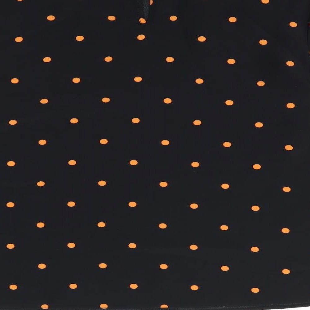 Preworn Womens Black Polka Dot  Basic Blouse Size 6