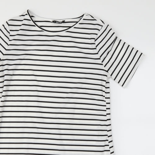 Shein  Womens Silver Striped  T-Shirt Dress  Size S