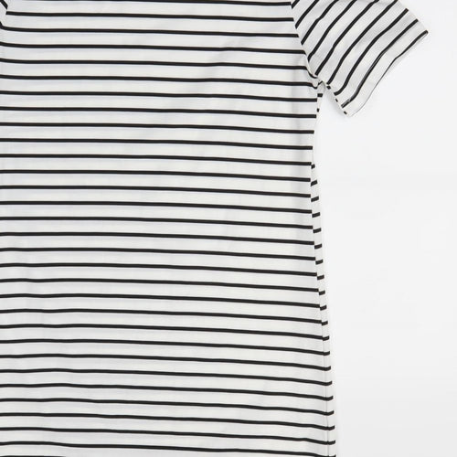 Shein  Womens Silver Striped  T-Shirt Dress  Size S