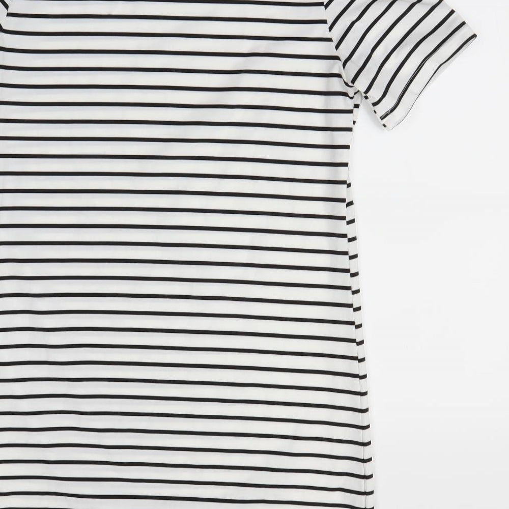 Shein  Womens Silver Striped  T-Shirt Dress  Size S