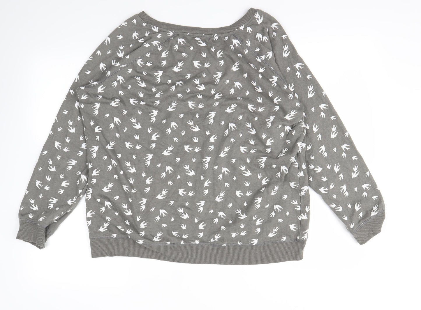 Original Essentials Womens Grey Animal Print  Pullover Jumper Size L