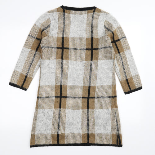 Papaya Womens Brown Plaid  Bodycon  Size S